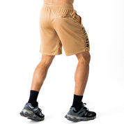 RELAXED CUT SHORTS EMBROIDERED FLAG - SAND