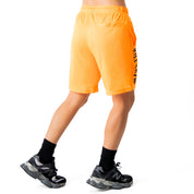 RELAXED CUT SHORTS EMBROIDERED FLAG - ORANGE