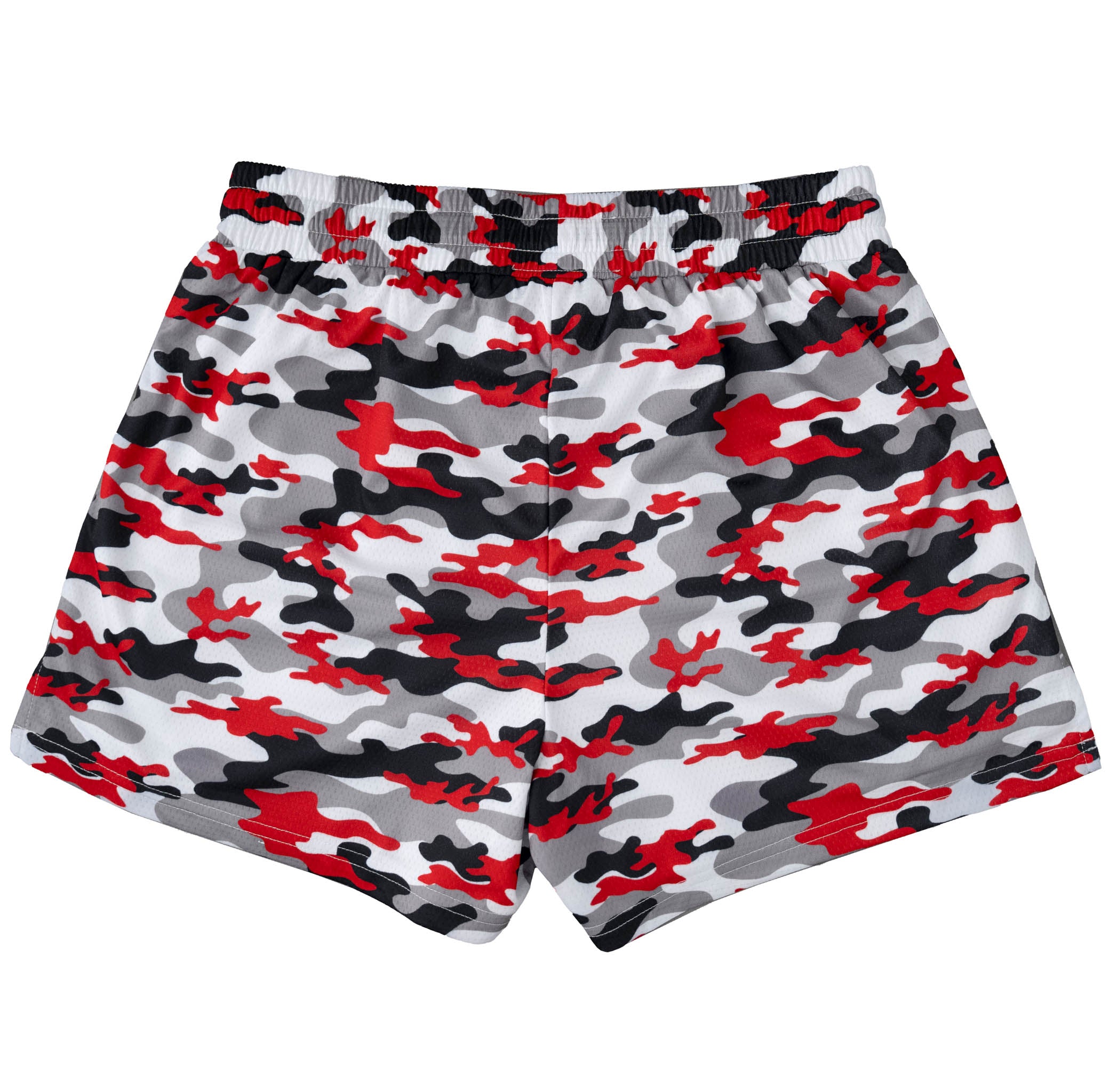 MUAY THAI SHORTS (MID THIGH CUT) - RED TIGER CAMO