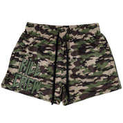 MUAY THAI SHORTS (MID THIGH CUT) - GREEN CAMO