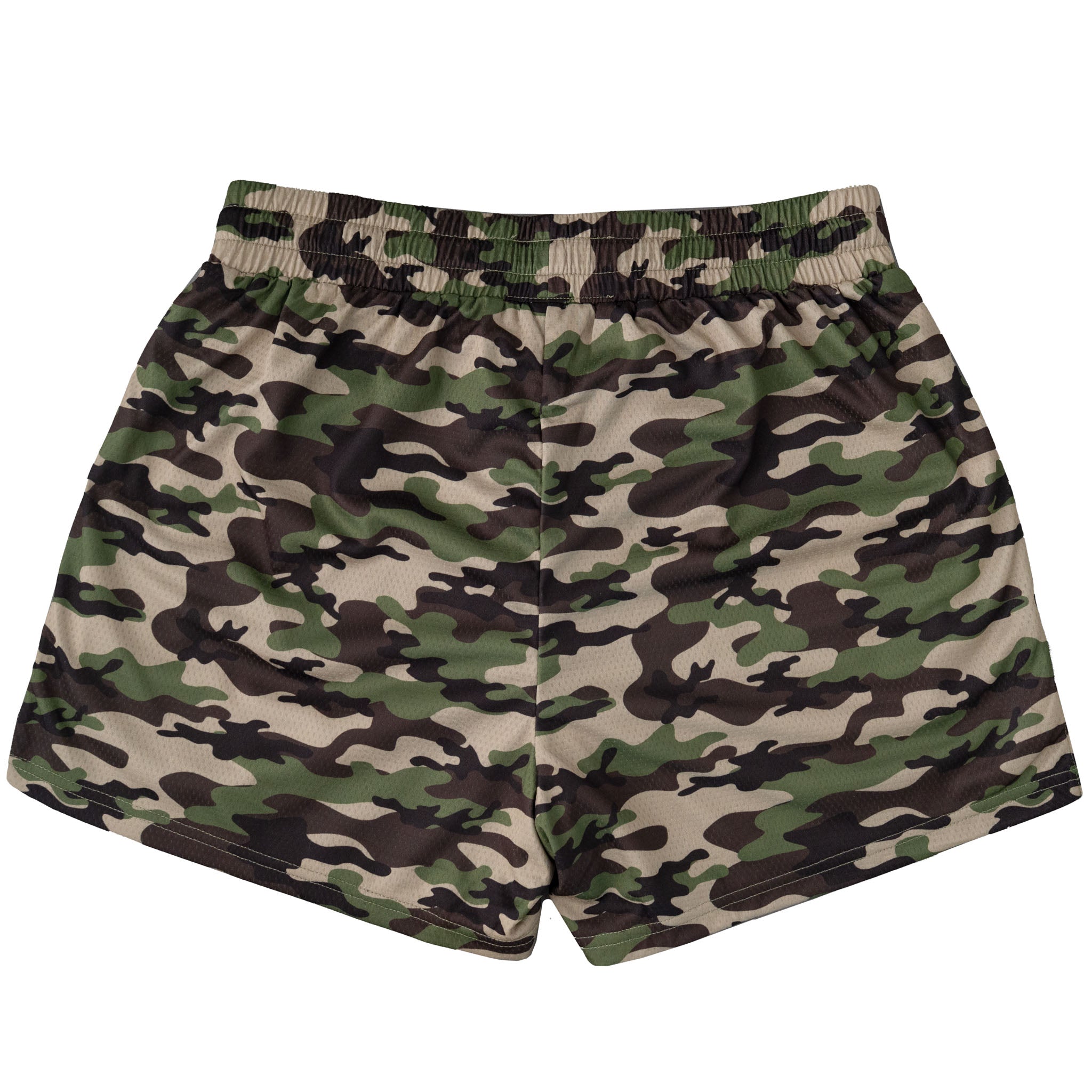 MUAY THAI SHORTS (MID THIGH CUT) - GREEN CAMO