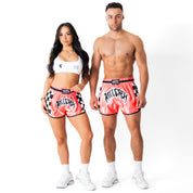 CHECKER FIGHT SHORTS - PINK