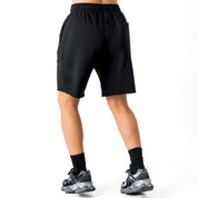 RELAXED CUT FIGHTER'S CLUB SHORTS - BLACK