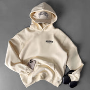 OVERSIZED LUX RIGOROUS TRAINING HOODIE - CREAM / BLACK