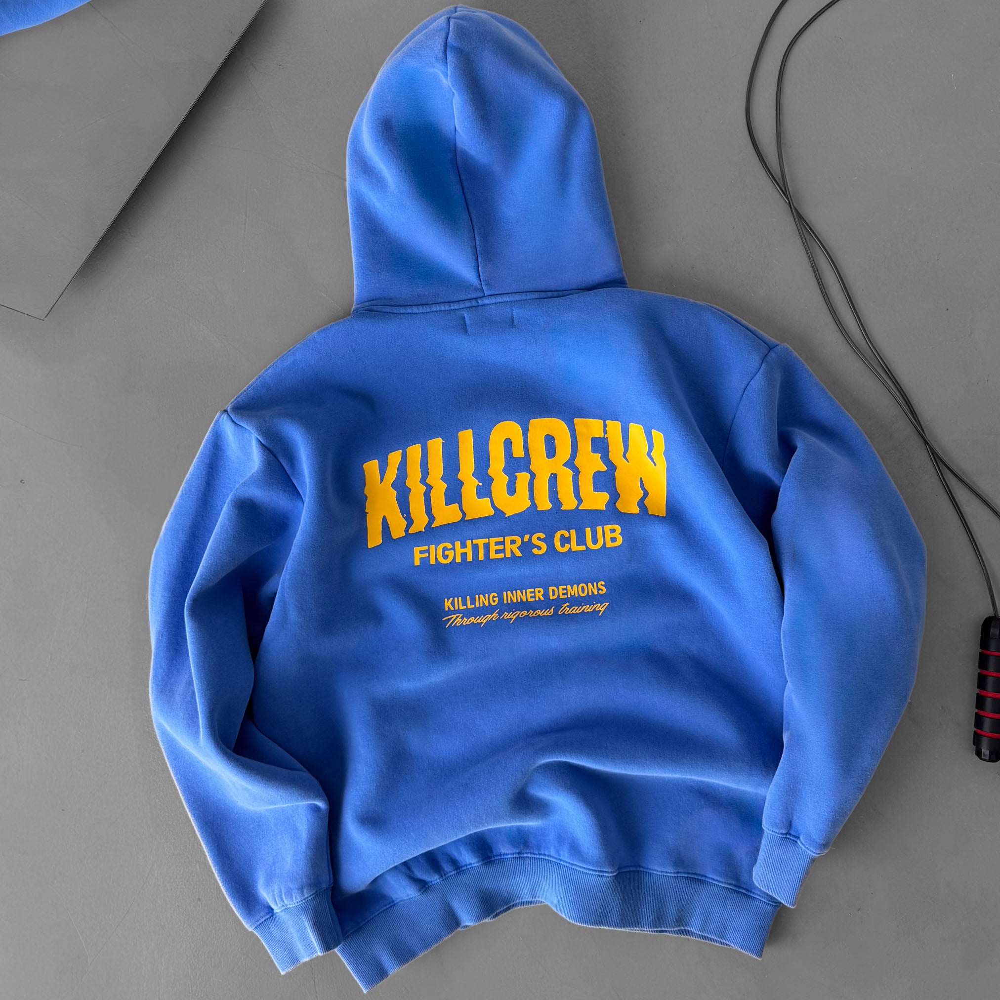 OVERSIZED LUX RIGOROUS TRAINING HOODIE - BLUE / GOLD