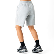 RELAXED CUT SHORTS FIGHTER'S CLUB FLAME - HEATHER GREY