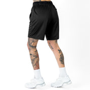 RELAXED CUT SHORTS FLAG - BLACK