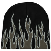 FLAME SKULL CAP BEANIE - BLACKOUT