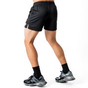 MUAY THAI FLAME SHORTS (MID THIGH CUT) - BLACK / PINK
