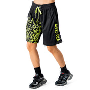 RELAXED CUT SHORTS FLAME - BLACK / GREEN