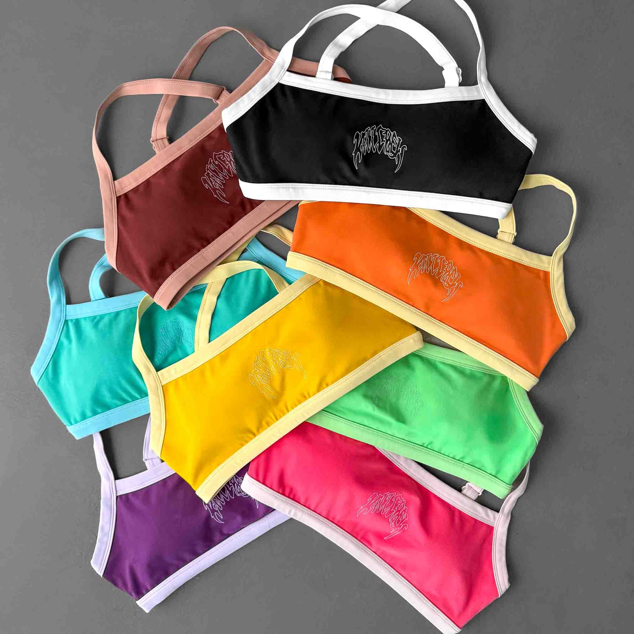 COLOR BLOCK SPORTS BRA - GREEN