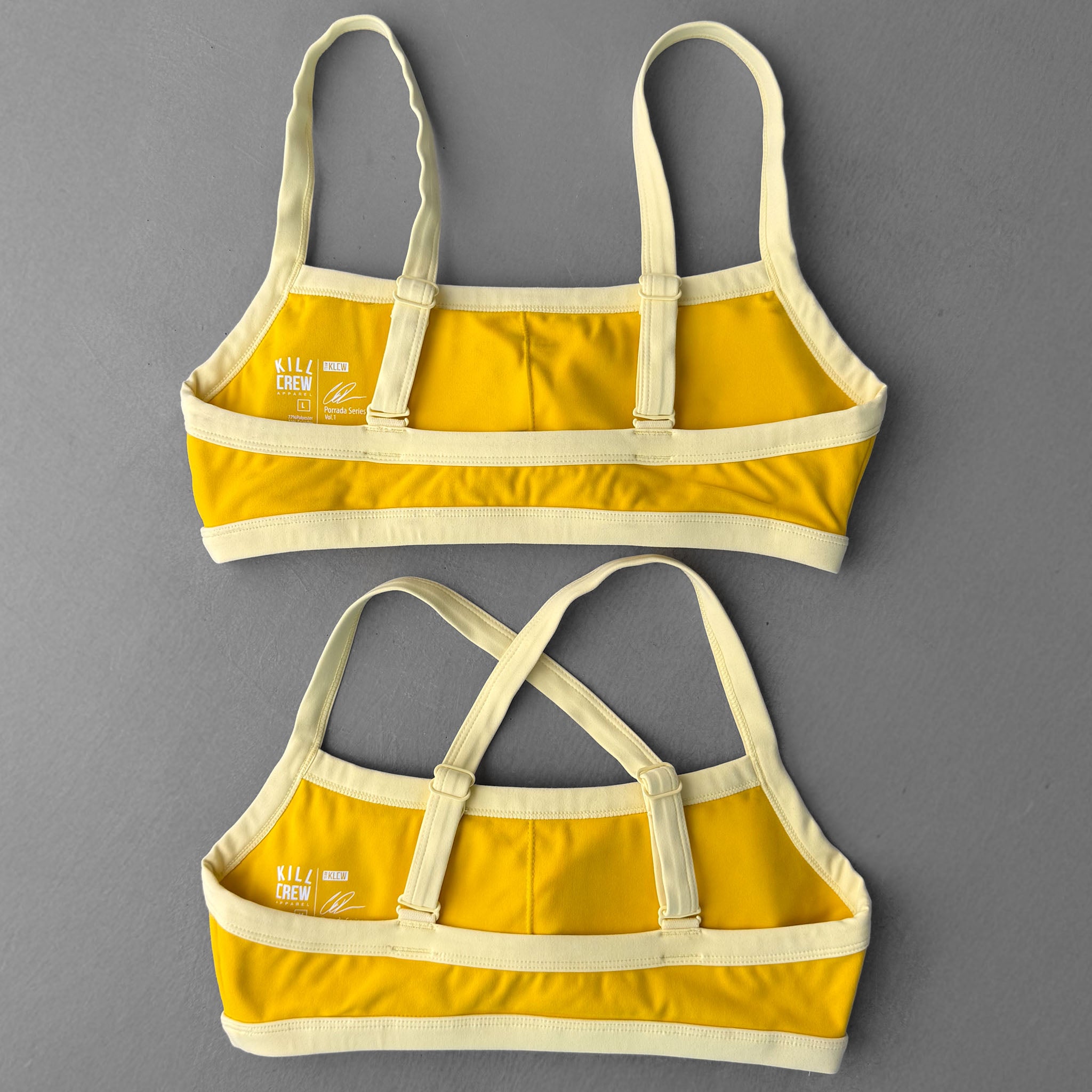 COLOR BLOCK SPORTS BRA - AMBER