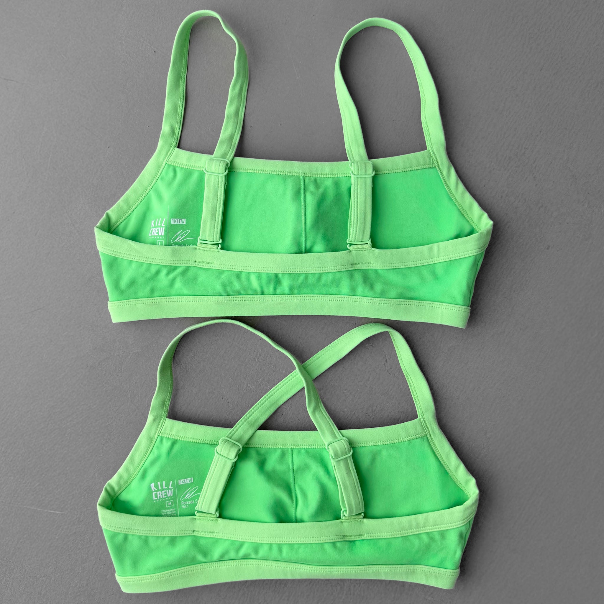COLOR BLOCK SPORTS BRA - GREEN