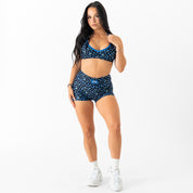 BLUEBERRY MID RISE BIKER SHORT - BLACK