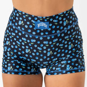 BLUEBERRY MID RISE BIKER SHORT - BLACK