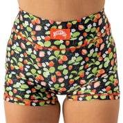 STRAWBERRY MID RISE BIKER SHORT - BLACK