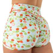 STRAWBERRY MID RISE BIKER SHORT - BLUE