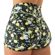 LEMON MID RISE BIKER SHORT - BLACK