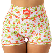 STRAWBERRY MID RISE BIKER SHORT - PINK