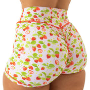 STRAWBERRY MID RISE BIKER SHORT - PINK