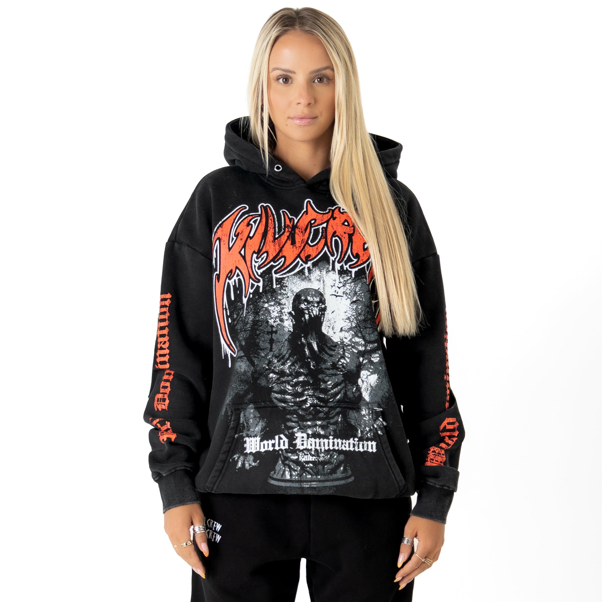 OVERSIZED LUX "GHOUL" HOODIE - BLACK