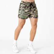 MUAY THAI SHORTS (MID THIGH CUT) - GREEN CAMO