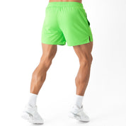 MUAY THAI SHORTS (MID THIGH CUT) - HIGHLIGHTER GREEN