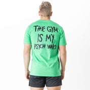 THE GYM IS MY PSYCH WARD T-SHIRT - GREEN / BLACK