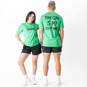 THE GYM IS MY PSYCH WARD T-SHIRT - GREEN / BLACK