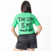 THE GYM IS MY PSYCH WARD T-SHIRT - GREEN / BLACK
