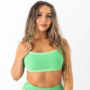COLOR BLOCK SPORTS BRA - GREEN