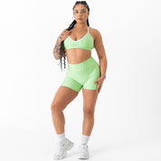 POLKA DOT SPORTS BRA - GREEN / WHITE