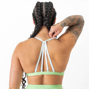 POLKA DOT SPORTS BRA - GREEN / WHITE