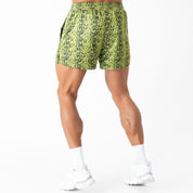 MUAY THAI SHORTS (MID THIGH CUT) - GREEN PYTHON