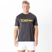 "SCRIPT" T-SHIRT - GREY / GOLD