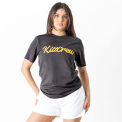 "SCRIPT" T-SHIRT - GREY / GOLD