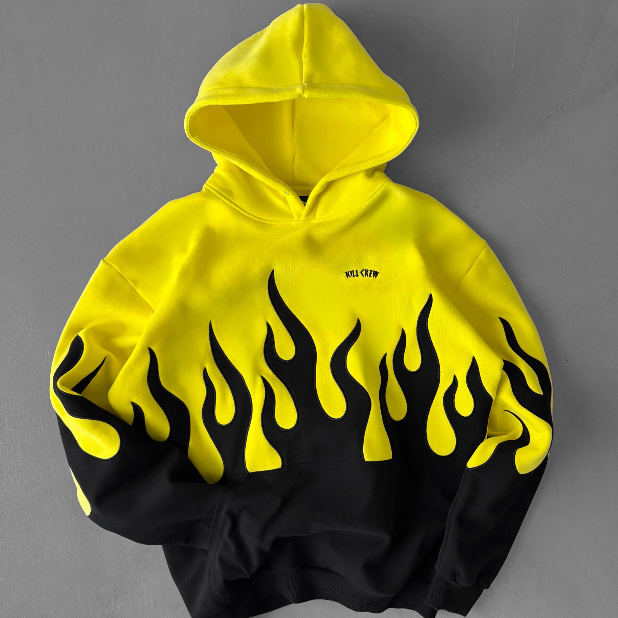 OVERSIZED PREMIUM HEATER HOODIE - YELLOW / BLACK