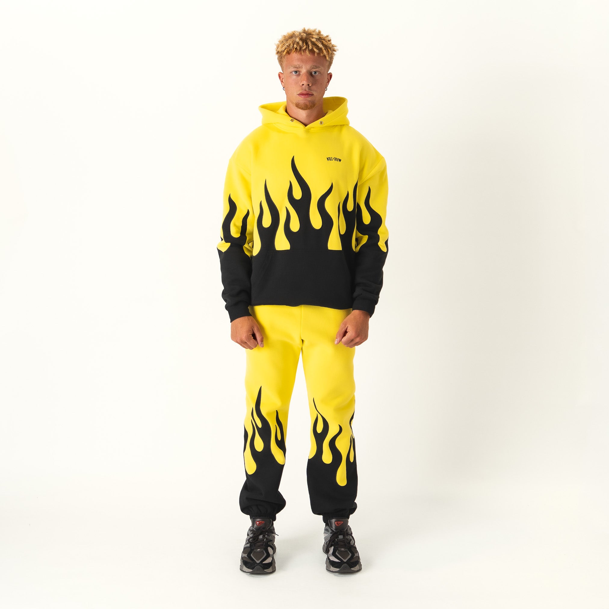OVERSIZED PREMIUM HEATER HOODIE - YELLOW / BLACK