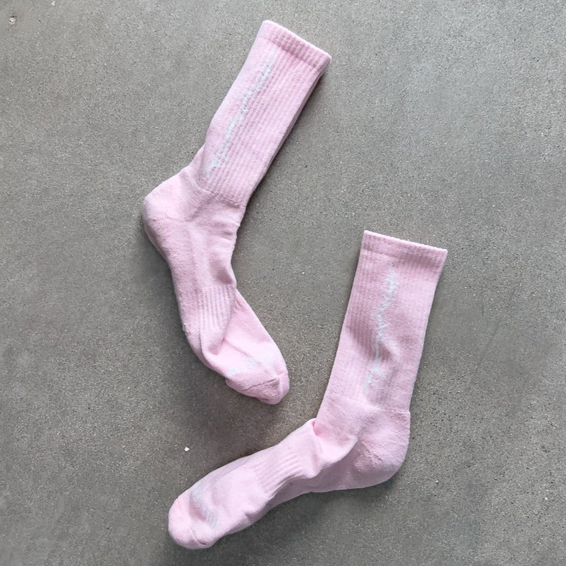 BARBWIRE HIGH SOCKS - PINK