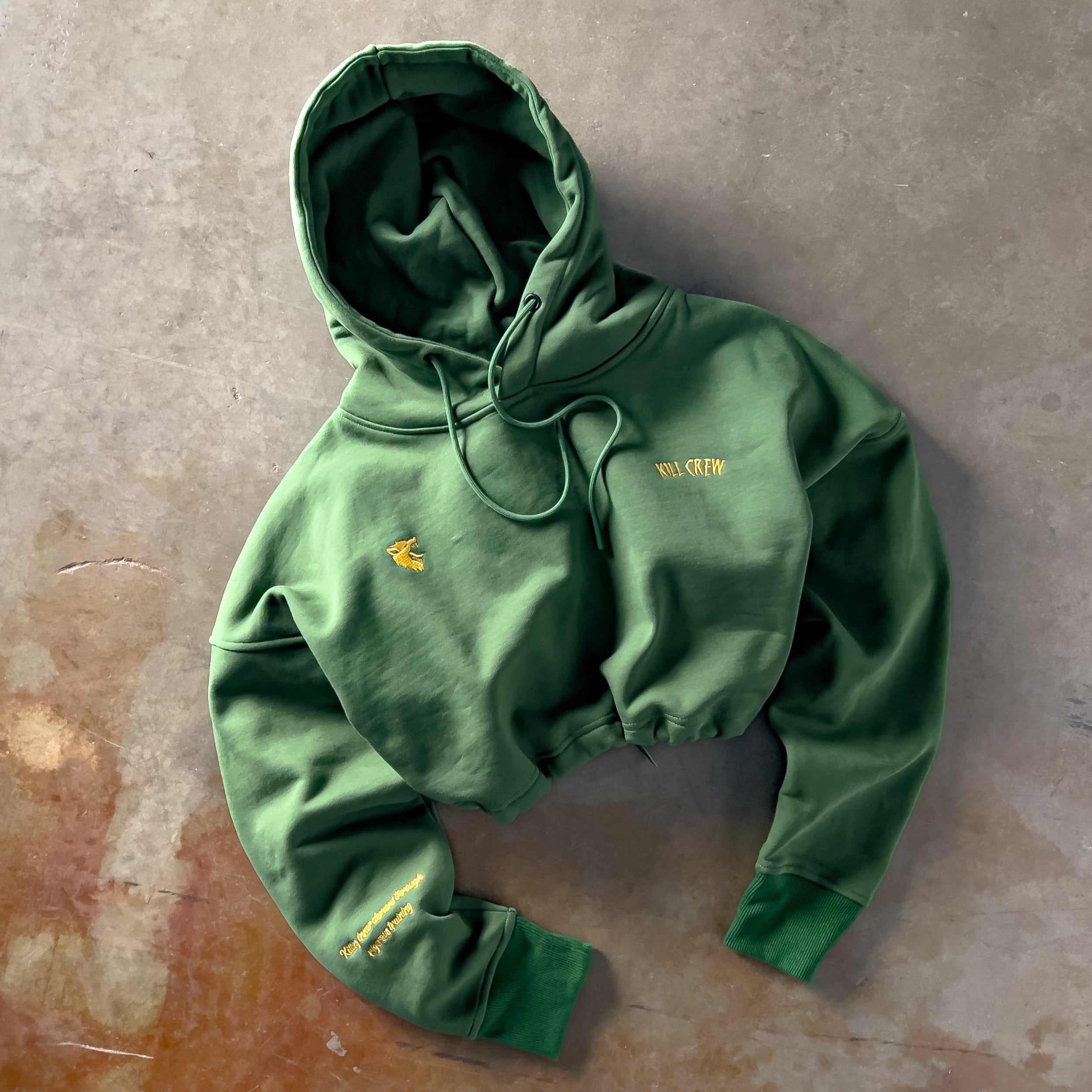 WOLF CROP HOODIE - GREEN – Kill Crew