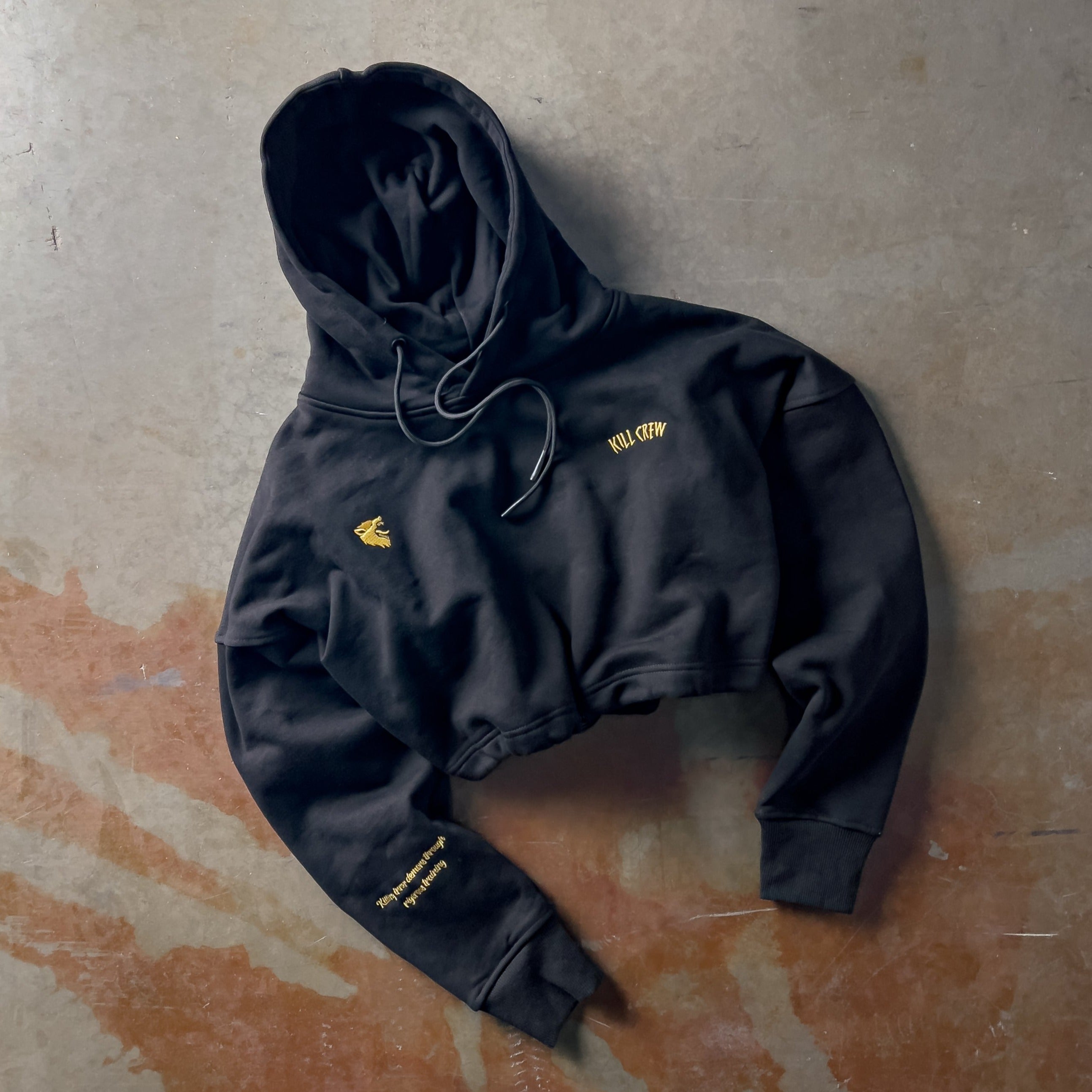 WOLF CROP HOODIE - BLACK – Kill Crew