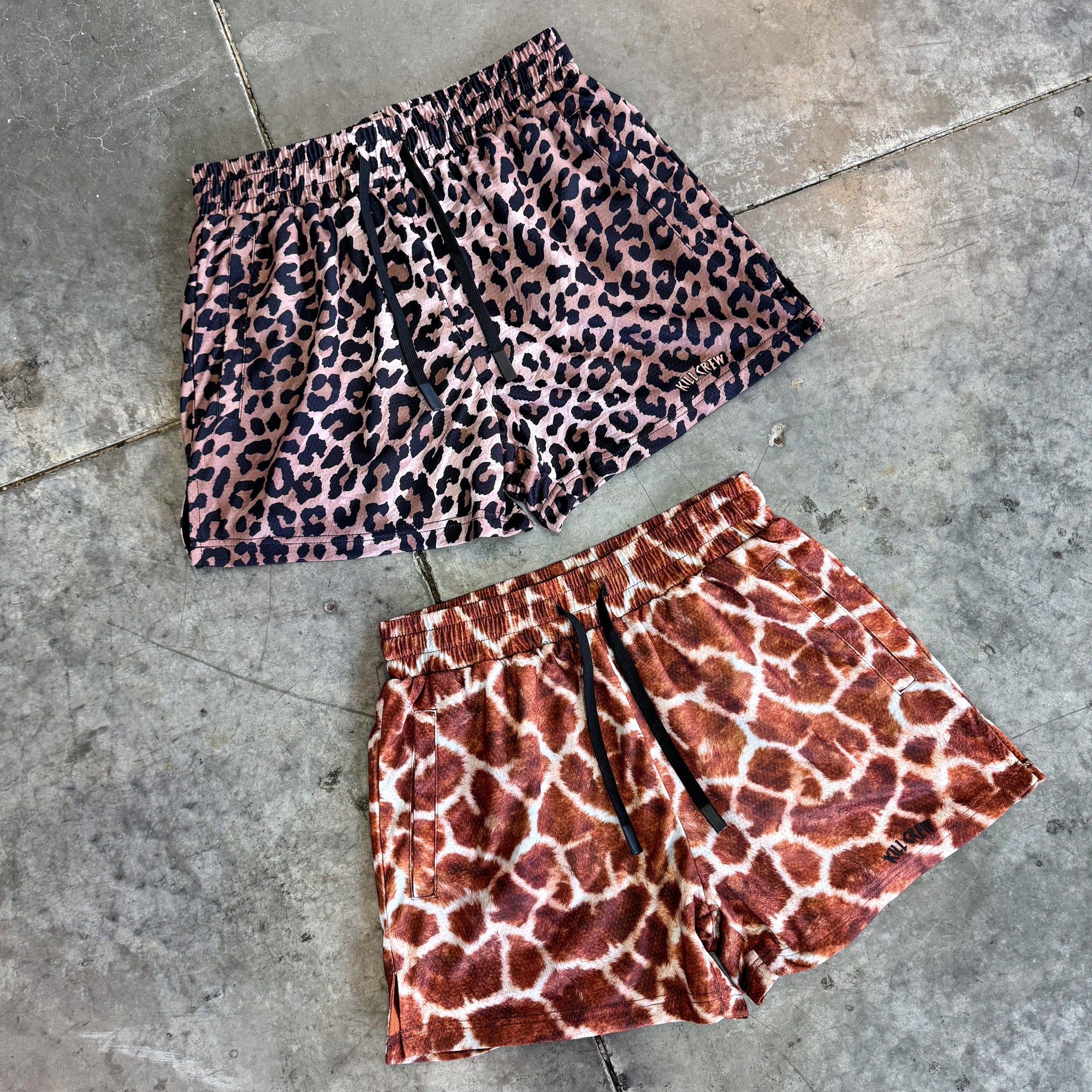 Leopard Pink Print Pattern Muay Thai Boxing Shorts