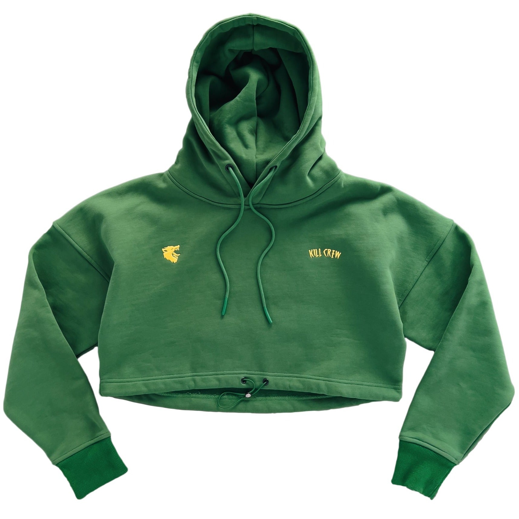 WOLF CROP HOODIE - GREEN