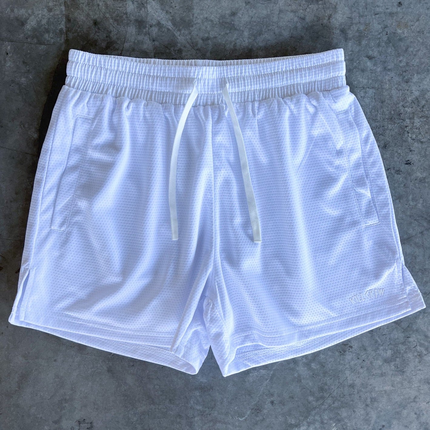 SIMPLE MUAY THAI SHORTS (MID THIGH CUT) - WHITE