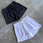 SIMPLE MUAY THAI SHORTS (MID THIGH CUT) - BLACKOUT