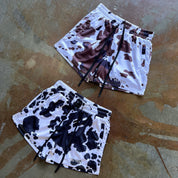 MOO THAI SHORTS (MID THIGH CUT) - BLACK COW