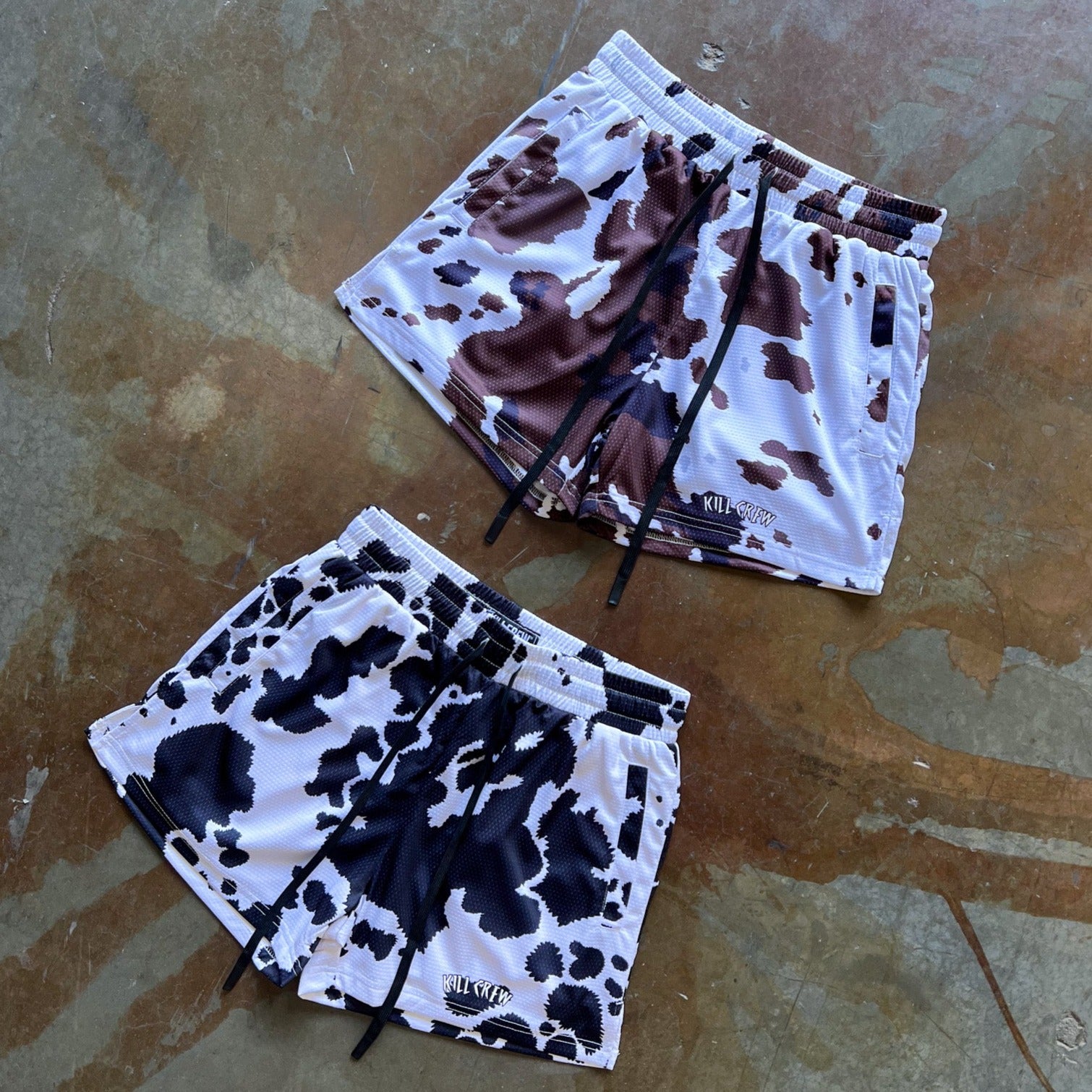 Cow In Green Grass Print Muay Thai Boxing Shorts main image 1