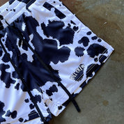 MOO THAI SHORTS (MID THIGH CUT) - BLACK COW