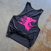 WAR WOLF TANK TOP - BLACK / PINK