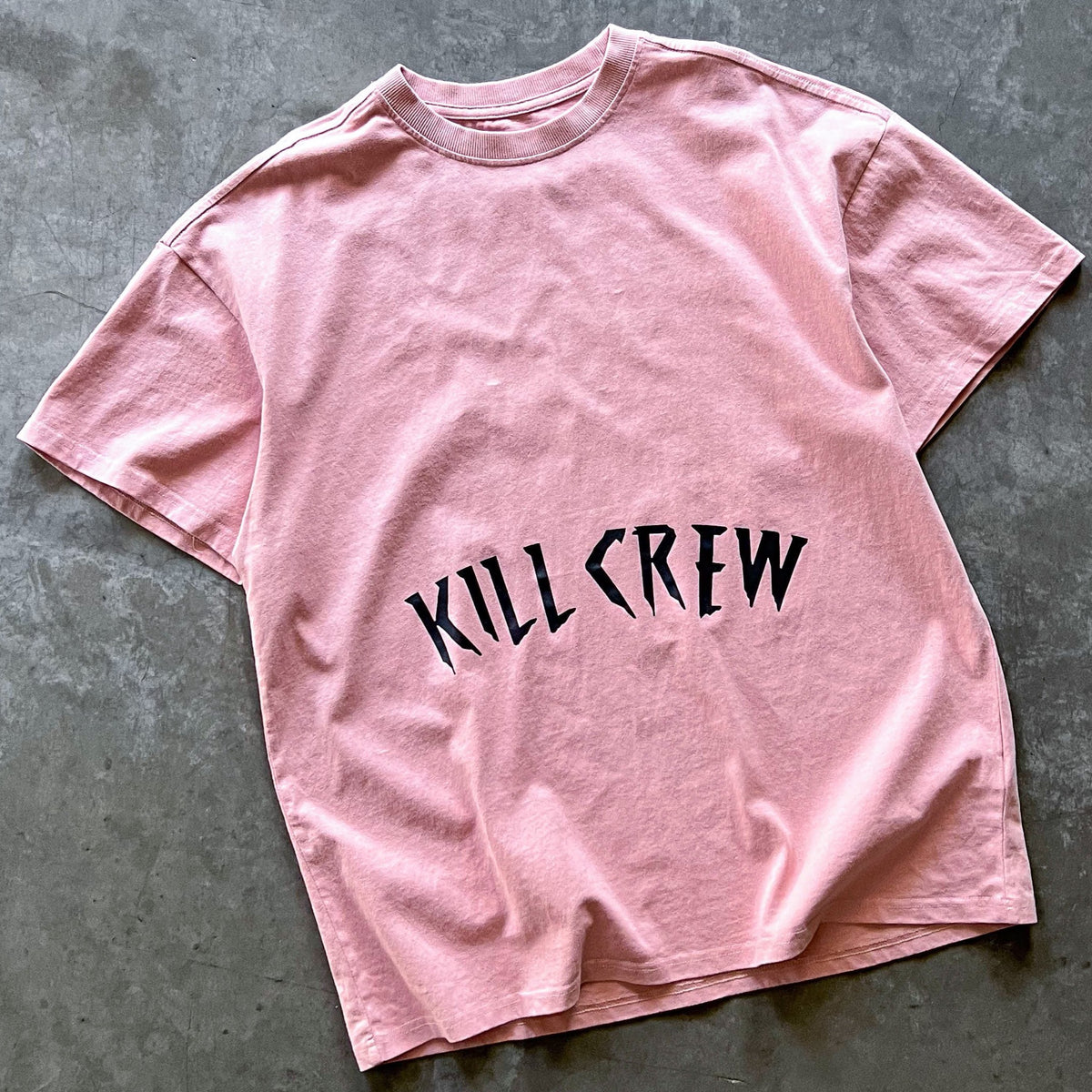 OVERSIZED WAR WOLF T-SHIRT - LIGHT PINK - Kill Crew